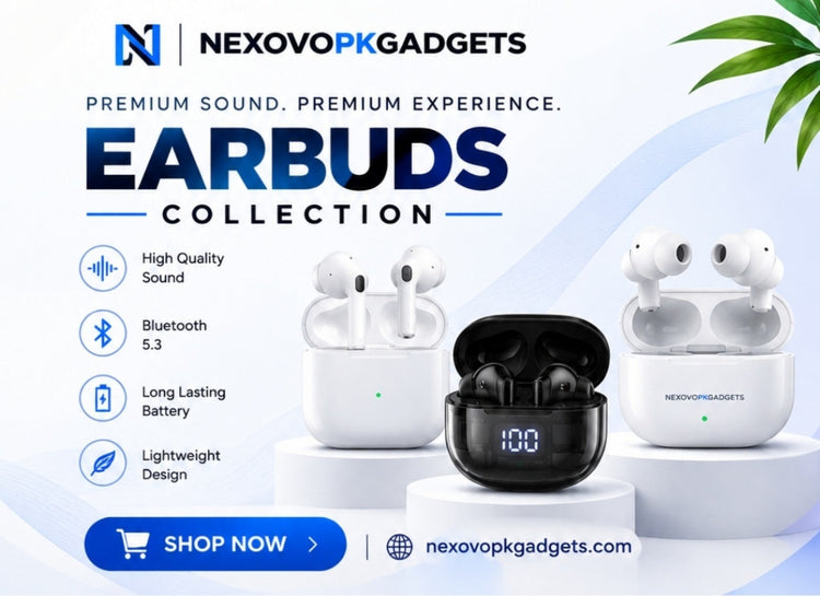 Nexovo PK Gadgets Earbuds Collection mobile banner