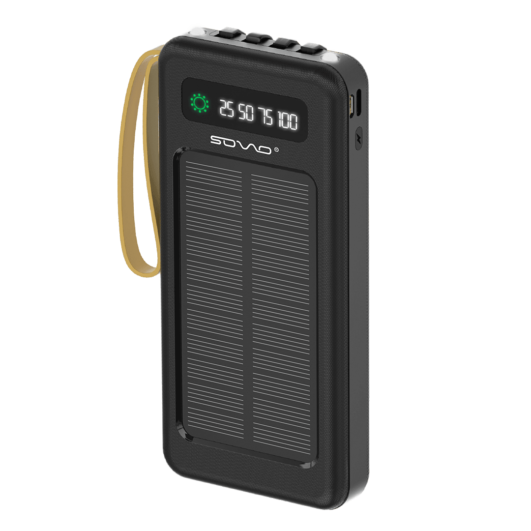 SOVO SPB-619 10000mAh Solar Powerbank with built-in cables